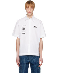 Chemise à manches longues imprimée blanche Givenchy