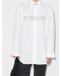 Chemise à manches longues imprimée blanche Vetements