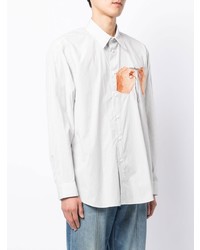 Chemise à manches longues imprimée blanche Doublet