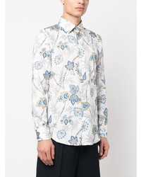 Chemise à manches longues imprimée blanche Etro