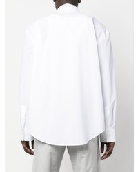 Chemise à manches longues imprimée blanche MSGM