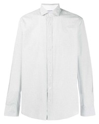 Chemise à manches longues imprimée blanche Hackett