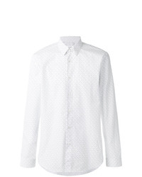 Chemise à manches longues imprimée blanche Jil Sander