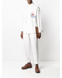 Chemise à manches longues imprimée blanche Jacquemus