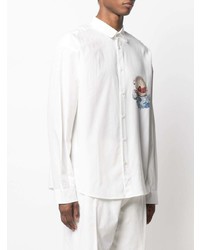 Chemise à manches longues imprimée blanche Jacquemus