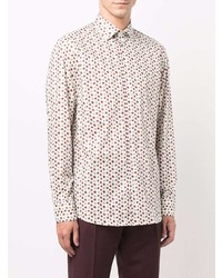 Chemise à manches longues imprimée blanche Etro