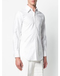 Chemise à manches longues imprimée blanche Thom Browne