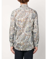 Chemise à manches longues imprimée blanche Etro