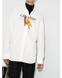 Chemise à manches longues imprimée blanche Off-White