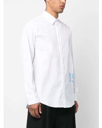 Chemise à manches longues imprimée blanche DSQUARED2