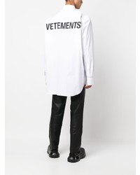 Chemise à manches longues imprimée blanche Vetements