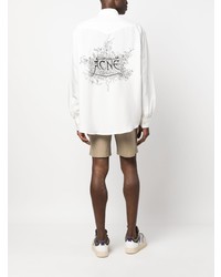 Chemise à manches longues imprimée blanche Acne Studios