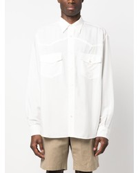 Chemise à manches longues imprimée blanche Acne Studios