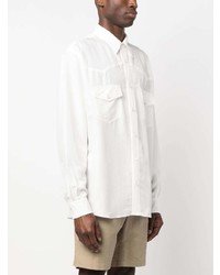 Chemise à manches longues imprimée blanche Acne Studios