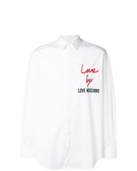 Chemise à manches longues imprimée blanche Love Moschino