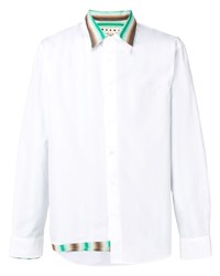 Chemise à manches longues imprimée blanche Marni