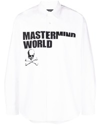 Chemise à manches longues imprimée blanche Mastermind Japan