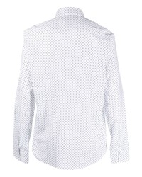 Chemise à manches longues imprimée blanche Michael Kors