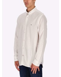 Chemise à manches longues imprimée blanche Tommy Hilfiger