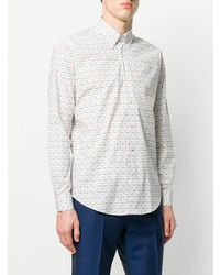 Chemise à manches longues imprimée blanche Etro