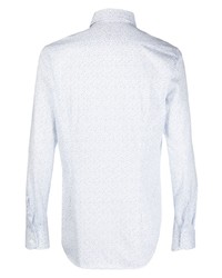 Chemise à manches longues imprimée blanche Corneliani