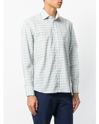 Chemise à manches longues imprimée blanche Etro