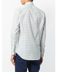 Chemise à manches longues imprimée blanche Etro