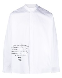 Chemise à manches longues imprimée blanche MSGM