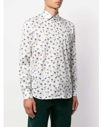 Chemise à manches longues imprimée blanche Etro