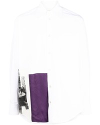 Chemise à manches longues imprimée blanche Namacheko