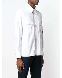 Chemise à manches longues imprimée blanche Thom Browne