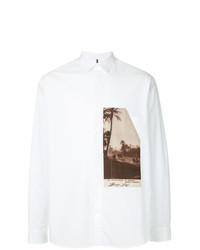 Chemise à manches longues imprimée blanche Oamc