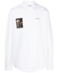 Chemise à manches longues imprimée blanche Off-White