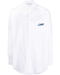 Chemise à manches longues imprimée blanche Off-White