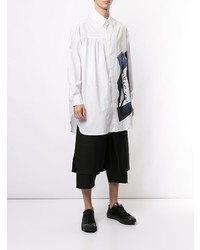 Chemise à manches longues imprimée blanche Yohji Yamamoto