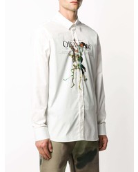 Chemise à manches longues imprimée blanche Off-White