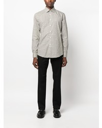 Chemise à manches longues imprimée blanche Ferragamo