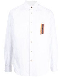 Chemise à manches longues imprimée blanche Paul Smith