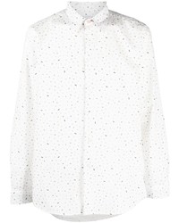 Chemise à manches longues imprimée blanche Paul Smith