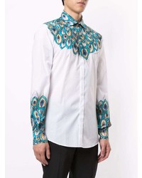 Chemise à manches longues imprimée blanche Dolce & Gabbana