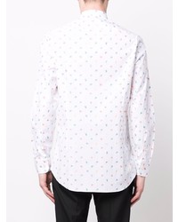 Chemise à manches longues imprimée blanche Etro