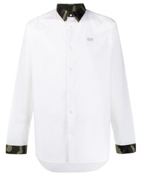 Chemise à manches longues imprimée blanche Philipp Plein