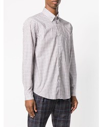 Chemise à manches longues imprimée blanche Etro