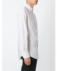 Chemise à manches longues imprimée blanche DSQUARED2