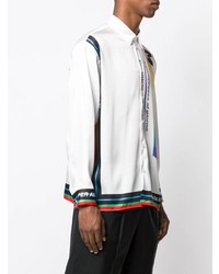 Chemise à manches longues imprimée blanche MSGM