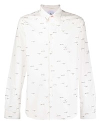 Chemise à manches longues imprimée blanche PS Paul Smith