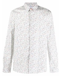 Chemise à manches longues imprimée blanche PS Paul Smith