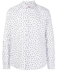 Chemise à manches longues imprimée blanche PS Paul Smith