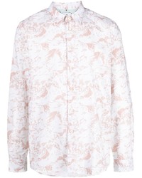 Chemise à manches longues imprimée blanche PS Paul Smith