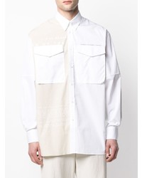 Chemise à manches longues imprimée blanche Givenchy